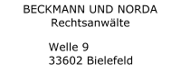 BECKMANN UND NORDA - Rechtsanwälte - Welle 9 - 33602 Bielefeld